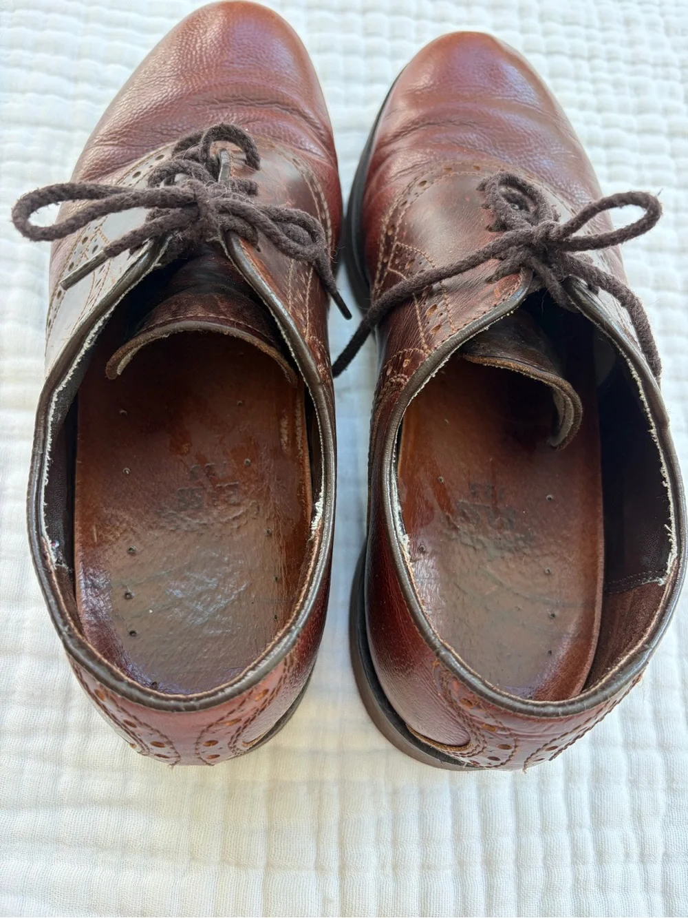 Vintage Dexter Made USA Men’s 9.5 Brown Leather Wingtip Oxford Dress Shoes